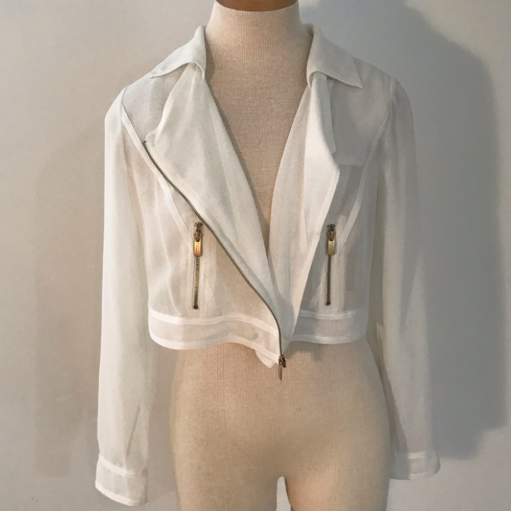 Chico’s Black Label Mesh Moto Jacket